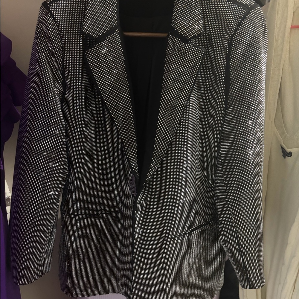 AKIRA Shimmering Silver Blazer